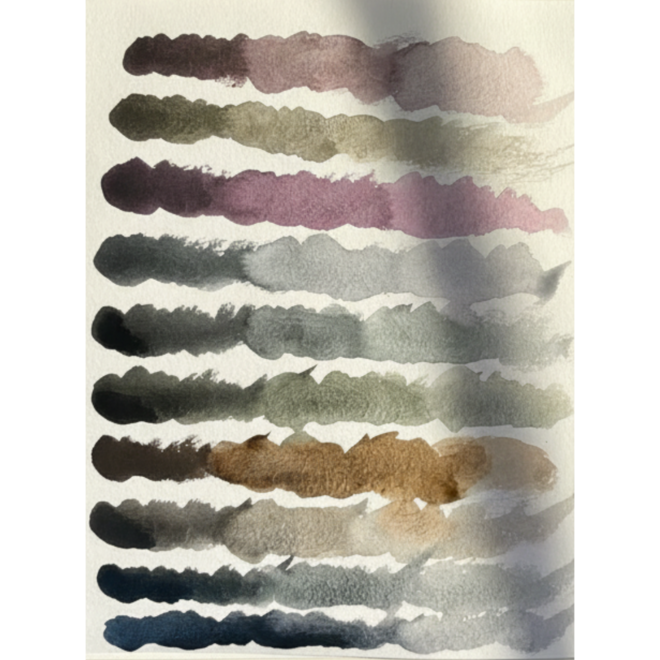 High Pigment Watercolours - 12 Colour Graphite Paint Set: Dark & Moody