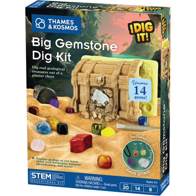 I Dig It! STEM Educational Kit - Big Gemstone Dig w/ Jewelry Settings