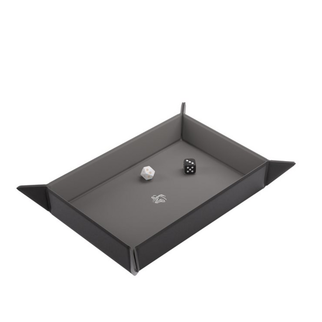 Gamegenic Magnetic Folding Dice Tray - Rectangular: Black/Gray