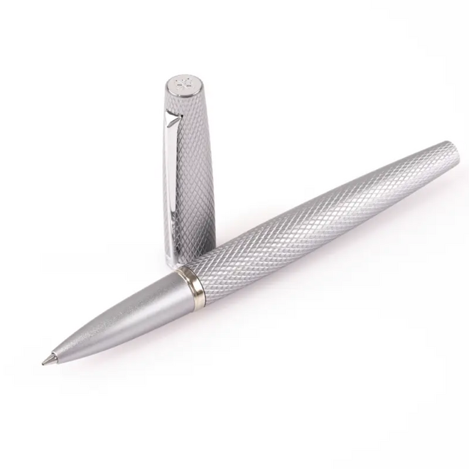 Diplomat Viper Guilloche Rollerball Pen - Silver