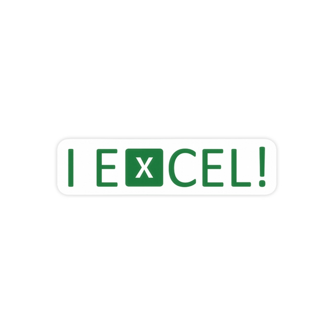 StickerYou Waterproof Vinyl Sticker - I Excel