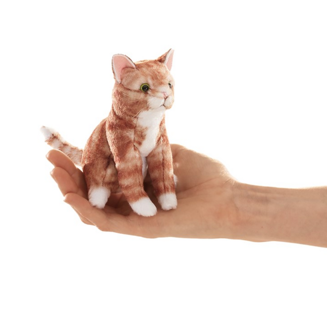 Folkmanis Mini Finger Puppet - Orange Tabby Cat