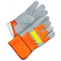 BDG Hi-Vis Orange Split Leather Work Gloves 30-1-1003