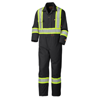 Pioneer® Flame Resistant Black Cotton Safety Coverall 5558B