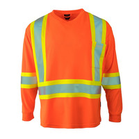 Forcefield Hi Vis Long Sleeve Safety Tee Orange