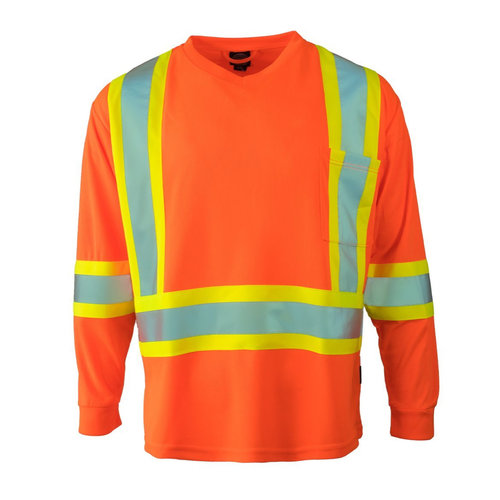 Forcefield Forcefield Hi Vis Long Sleeve Safety Tee Orange