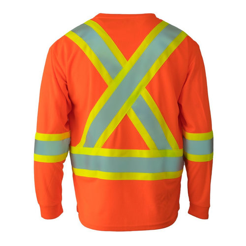 Forcefield Forcefield Hi Vis Long Sleeve Safety T-shirt  Orange 022-CBECSALS