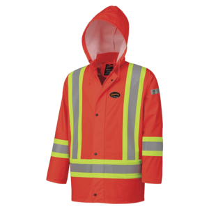 Pioneer Pioneer 5892 Flame Resistant PU Stretch Hi-Viz Rain Jacket Orange