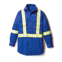 Rasco FR1403RB FR Uniform Shirt With Reflective Trim Blue