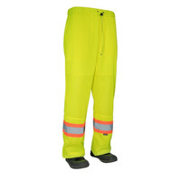 Forcefield Hi Vis Safety Tricot Traffic Pants with Vented Legs and Elastic Waist 024-HVTPMLY