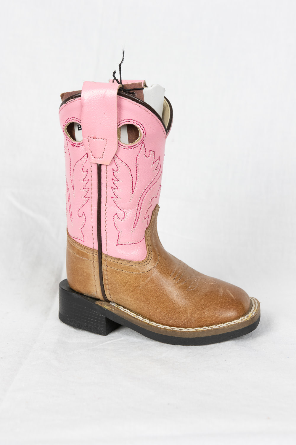 women's brown and pink cowboy boots