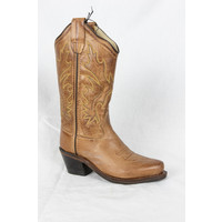 Old West Brown Snip Toe Kids Cowboy Boot CF8229