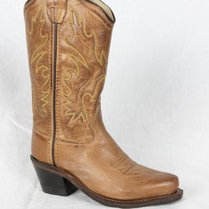 Old West Old West Brown Snip Toe Kids Cowboy Boot CF8229