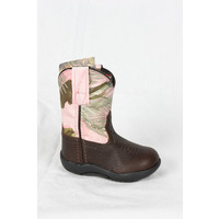 Old West Children Brown Pink Camo Cowboy Boot TB2215I