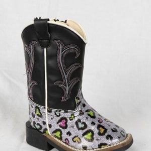 Old West Old West Black Silver Children Cowboy Boot VB1023