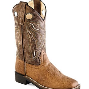 Old West Old West Two Tone Brown Kids Cowboy Boot VB9113