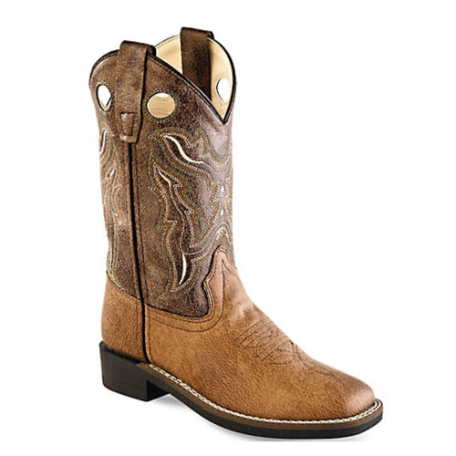 Old West Old West Two Tone Brown Kids Cowboy Boot VB9113