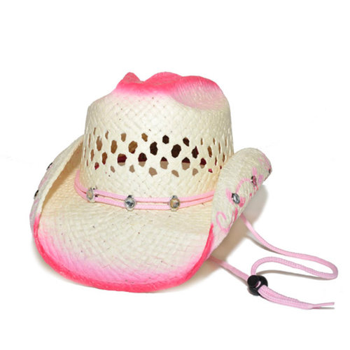 Pink Bling Straw CowboyHat