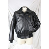 Bristol Men’s Leather Black Biker Jacket Bomber 3093