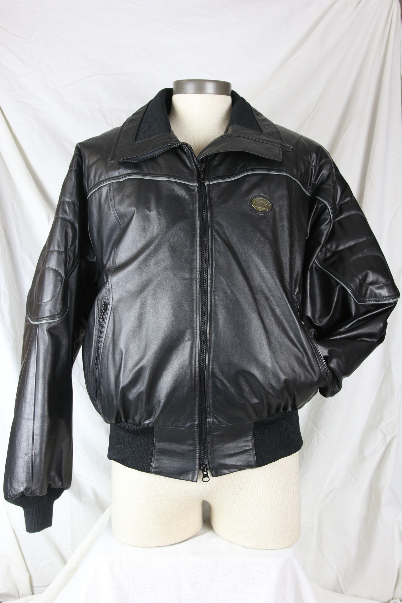 Bristol Men’s Leather Black Biker Jacket Bomber 3093 Big Valley Sales