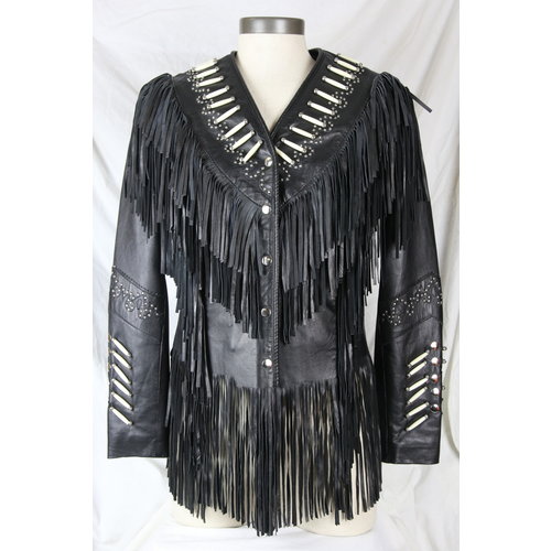 Sofari Leather Bones Fringed Jacket LJ-1742-01 Sofari Leather Bones Fringed Jacket LJ-1742-01