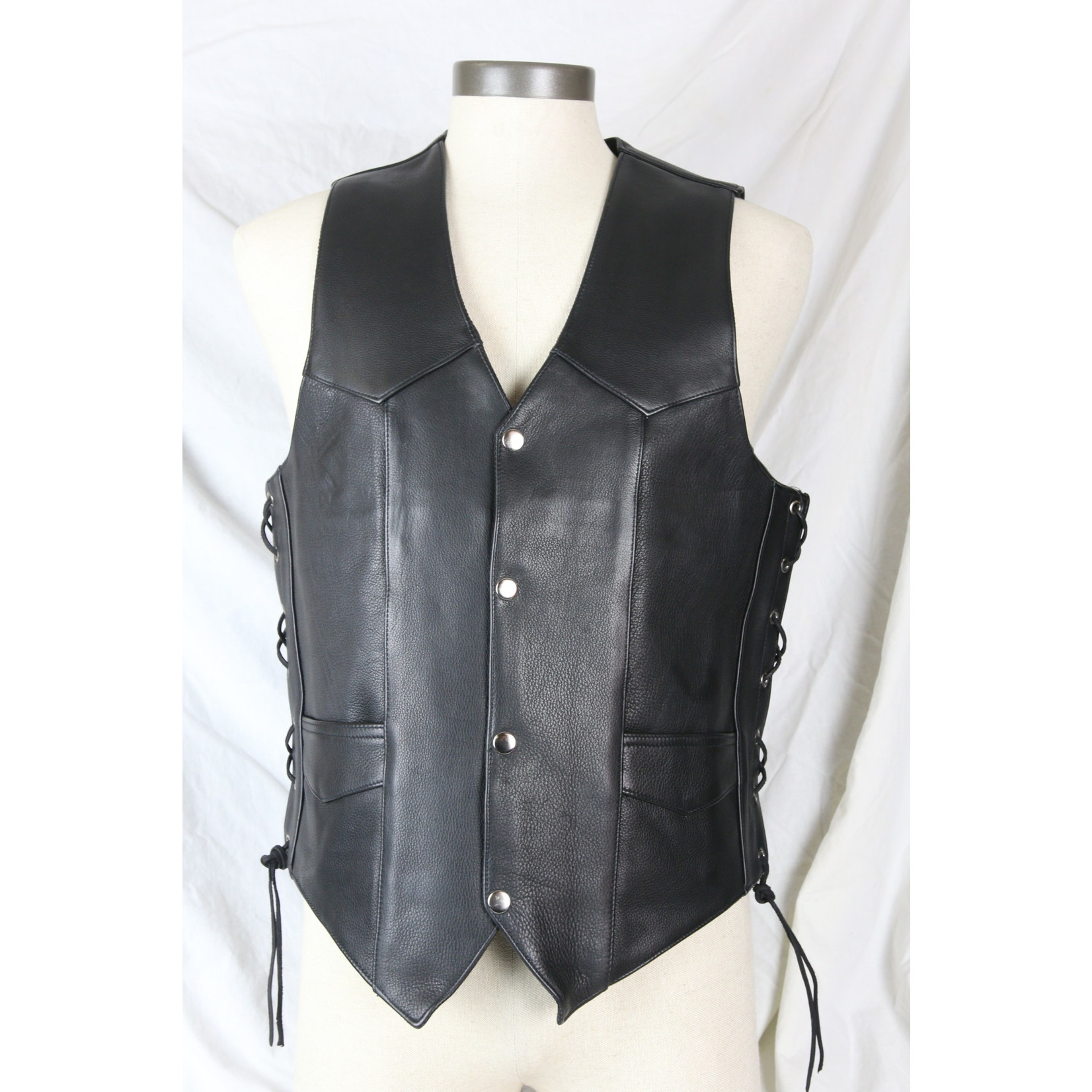 Cruiser by Sofari Kids Leather Biker Vest Cinch Lace Waist KD392 Big