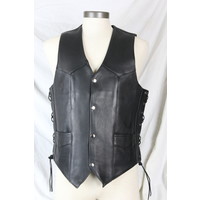 Cruiser by Sofari Kids Leather Biker Vest Cinch Lace Waist KD-392