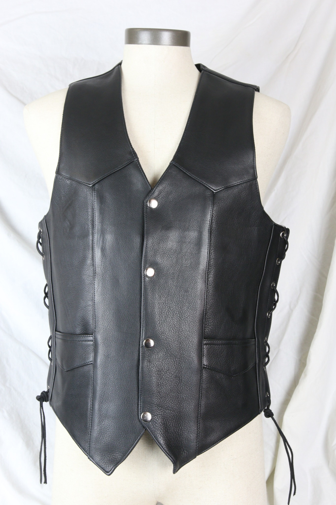 Cruiser by Sofari Kids Leather Biker Vest Cinch Lace Waist KD-392 - Big ...