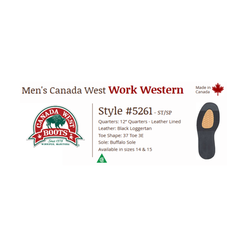 Canada West Canada West CSA Cowboy Boot 5261