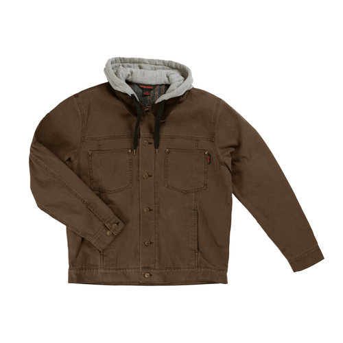 Tough Duck Tough Duck Washed Duck Button Down Blanket Lined Hooded Jacket WJ111 Chestnut Tough Duck Tough Duck Washed Duck Button Down Blanket Lined Hooded Jacket WJ111 Chestnut