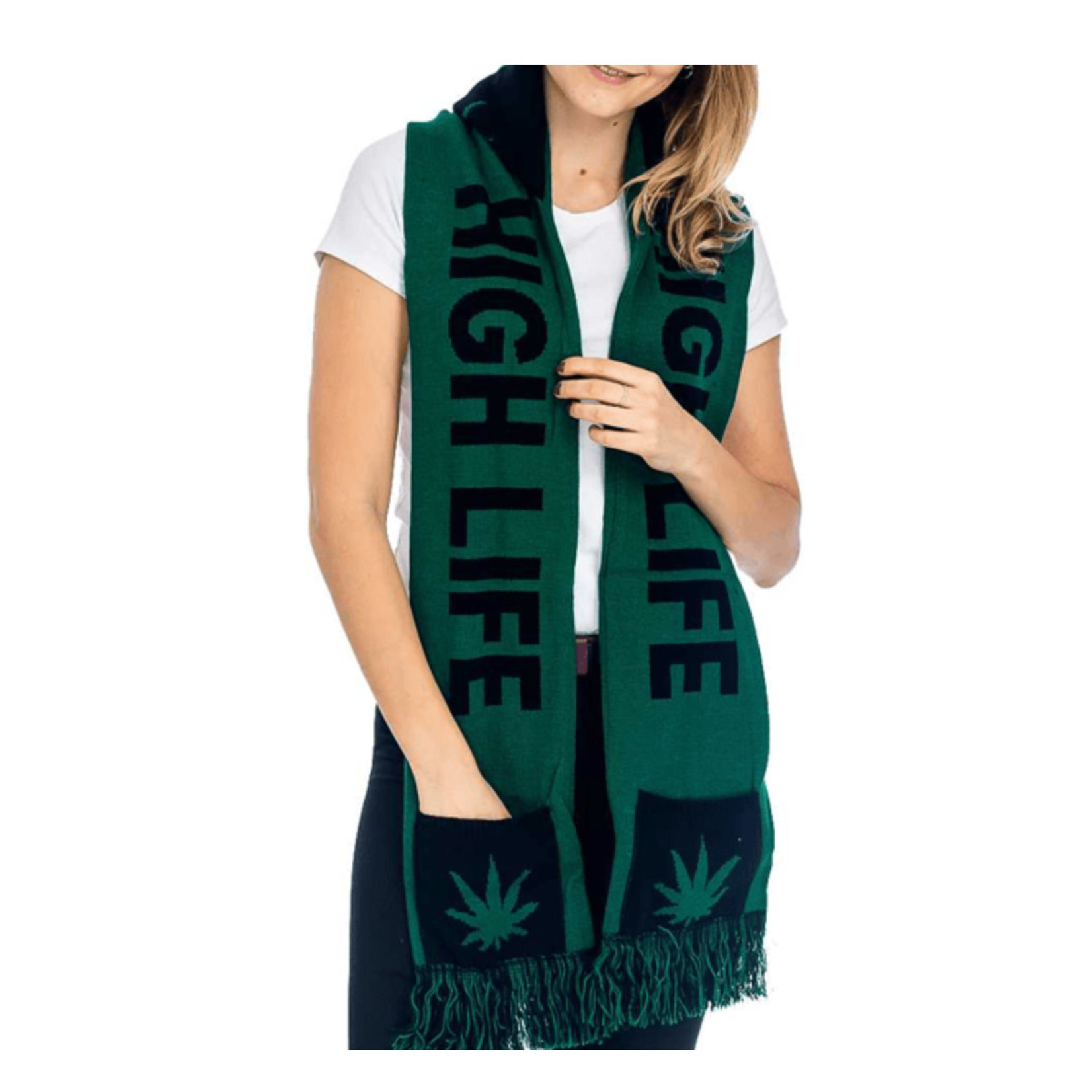 High Life Hooded Scarf With Pockets