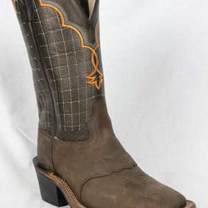 Old West Old West Children Brown Orange Stitching Cowboy Boot BSC1865