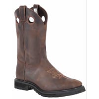 Canada West Brahma Brown Oiled Bullhide Square Toe Cowboy Boot 8608 - Big  Valley Sales