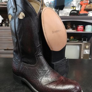 Canada West Canada West Brahma Men's Cowboy Boot Dark Burgundy Leather Sole Walking Heel 8144 E