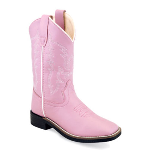 Old West Old West Children Pink Square Toe Western Boot VB9131 Old West Old West Children Pink Square Toe Western Boot VB9131