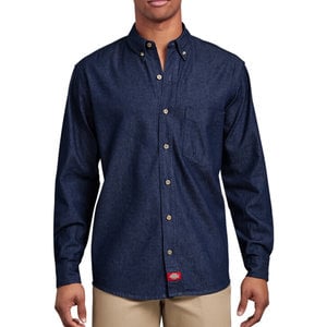 Dickies Dickies Long Sleeve Button-Down Denim Shirt WL300RNB