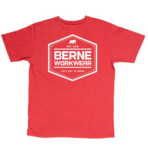 Berne Berne Men’s Shield Logo T-Shirt Red BSM11DRR