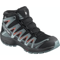 Salomon XA Pro 3D Mid CSWP J Shoes - Youth - Black/Cherry Tomato 406512 - SIZE 1 ONLY