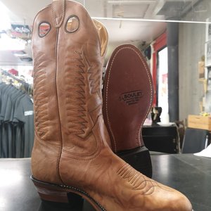 Boulet Boulet Mens Tan Round Toe Cowboy Boot 9095  5E