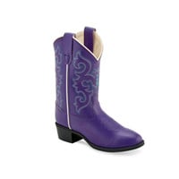 Old West Purple Round Toe Child/Youth Western Boot VR9125