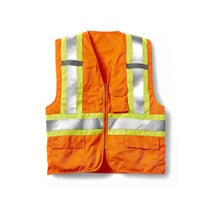 HV0050H Rasco Hi Vis Orange  Safety Vest Zip Front 100% Polyester