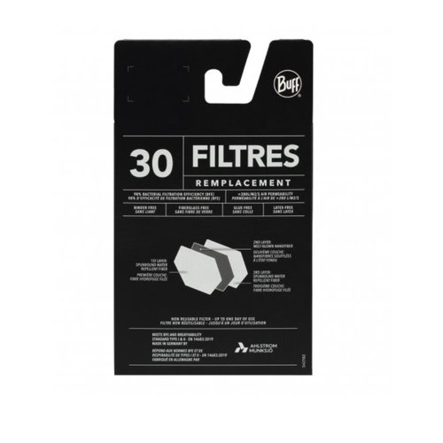 Buff Buff Face Mask Replacement Filters Adult 30 Pack 126658