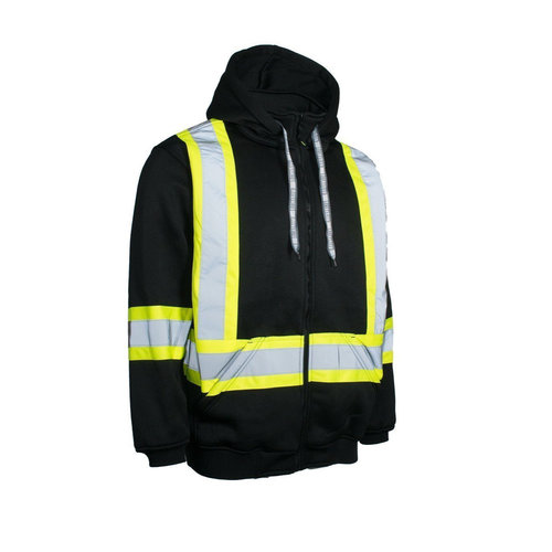 Forcefield Forcefield CSA Black Hi-Vis Hoody with Detachable Hood 024-P8844 Forcefield Forcefield CSA Black Hi-Vis Hoody with Detachable Hood 024-P8844