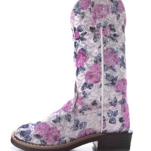 Old West Old West White Floral Cowgirl Boot VB9151  - SIZE 9