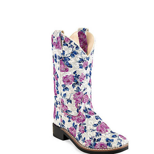 Old West Old West White Floral Cowgirl Boot VB9151  - SIZE 9
