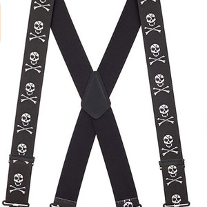 2” Skull & Crossbones Suspender With Construction Clip SP3000-02