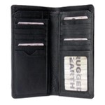Rugged Earth Leather Tall Wallet Black 880013