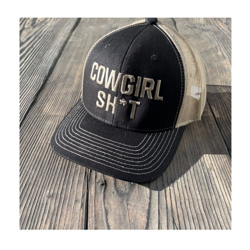 Cowboy Sh*t Cowboy Shit - Cowgirl Black/Gold Curved Brim Hat - 049