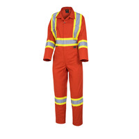 Pioneer Women's Safety Poly/Cotton Coverall 7 oz. Orange 5514W - LARGE ONLY