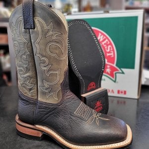 Canada West Canada West Brahma Brown Oiled Bullhide Square Toe Cowboy Boot 8608